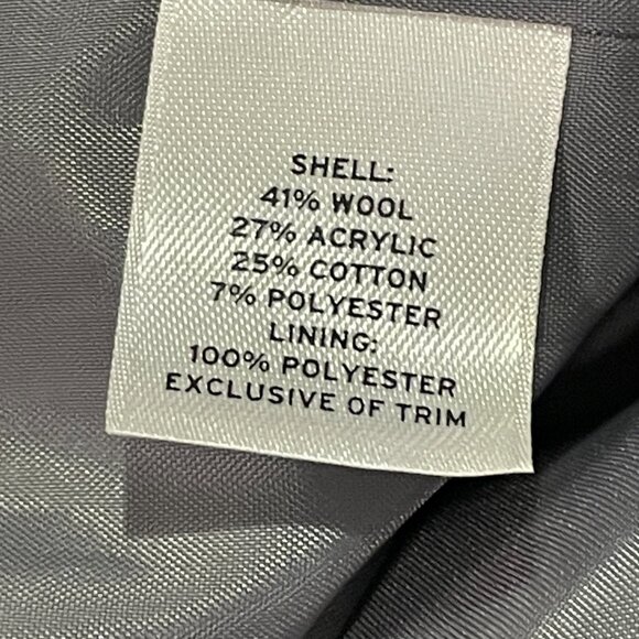 NEW, HALOGEN Wool Blend Tweed Blazer Embellished 3/4 Sleeve Snap Front, Gray- XL - Picture 7 of 8